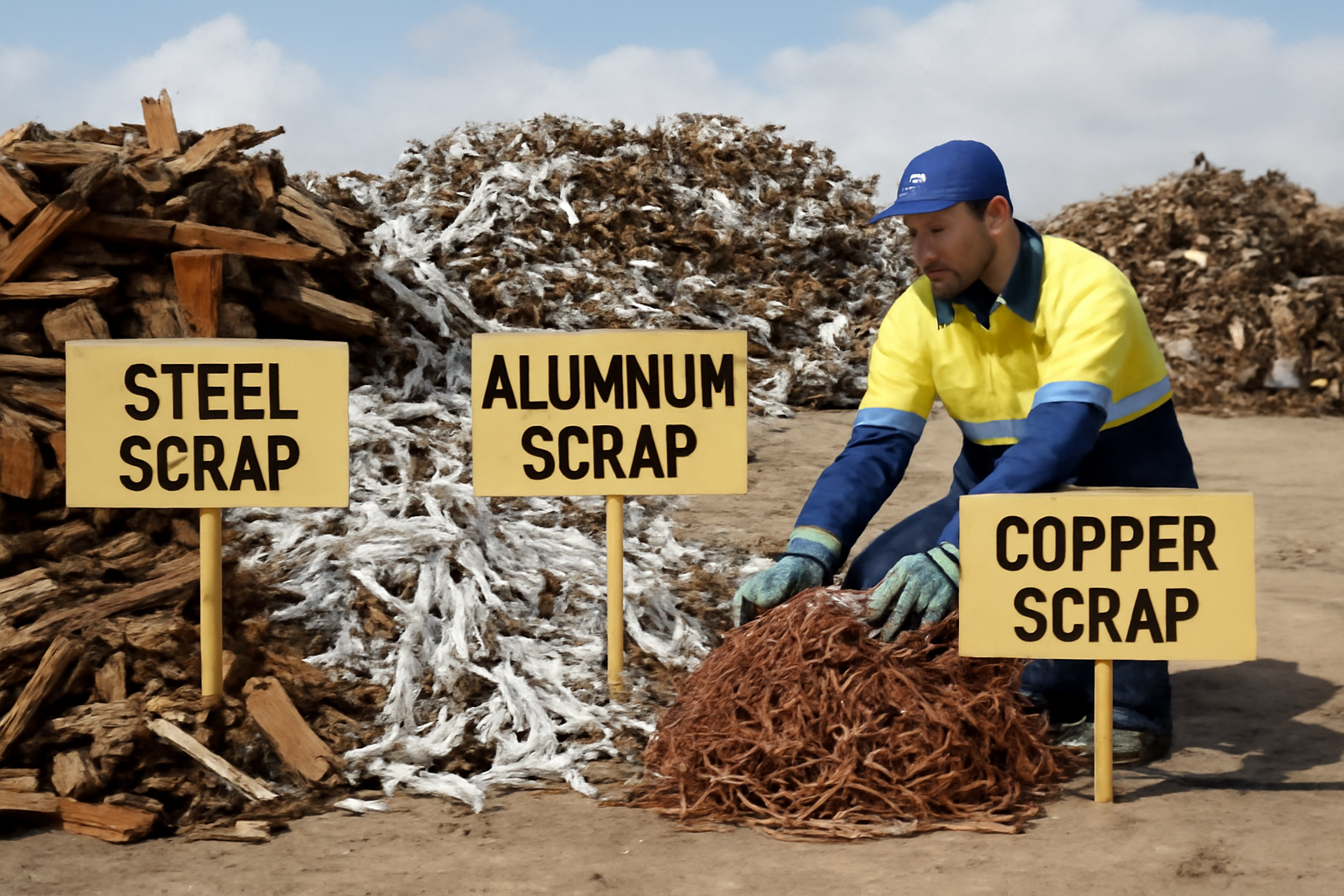 شاحنة تحمل سكراب معدني من ساحة خردة في منطقة الصديق بالكويت