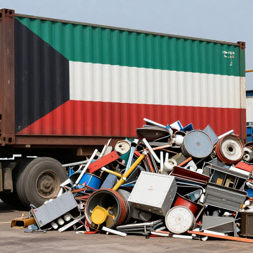 ساحة لشراء وفرز السكراب في منطقة مبارك الكبير